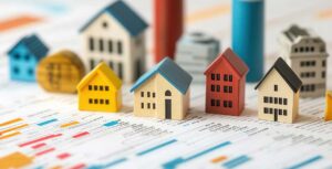 A couple reviews paperwork together at a kitchen table, preparing a home purchase offer.